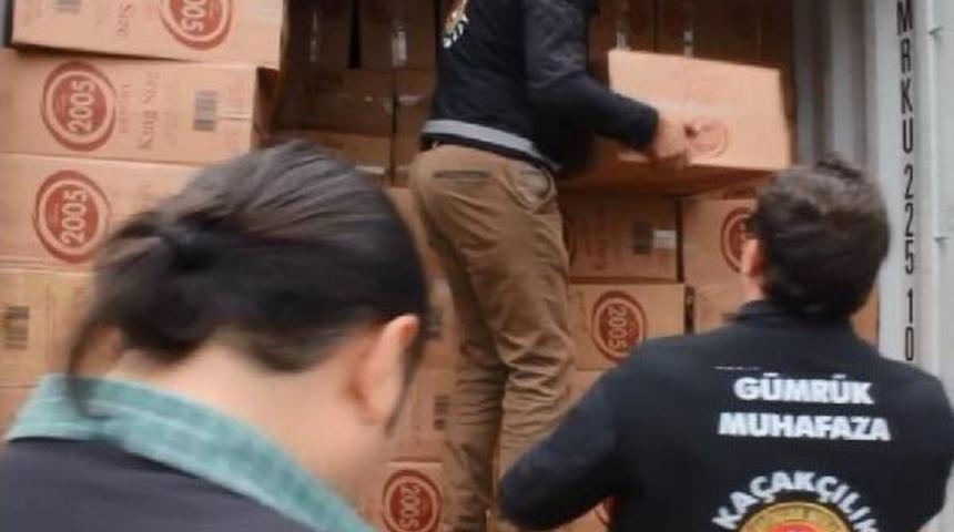Ambarlı Limanı'nda Ka&ccedil;ak Sigara Operasyonu