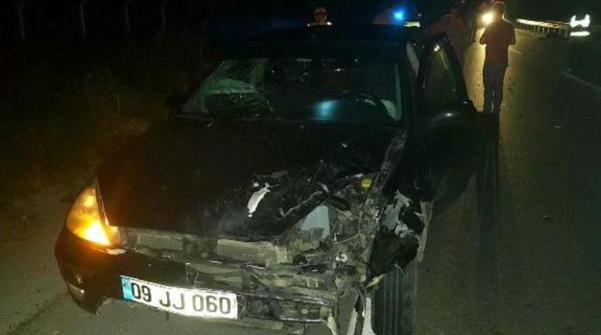 Domuza &Ccedil;arpan Otomobildeki 2 Kişi Yaralandı