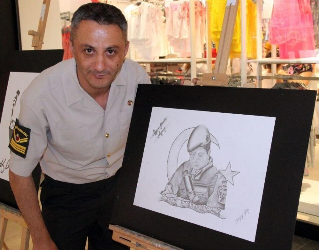 Uzman Jandarma &Ccedil;avuştan Karakalem Resim Sergisi