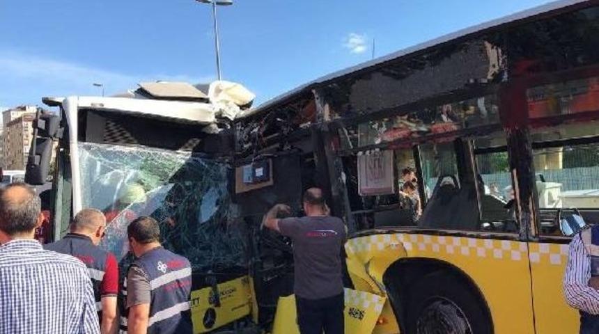 S&ouml;ğ&uuml;tl&uuml;&ccedil;eşme'de Iki Metrob&uuml;s Kafa Kafaya &Ccedil;arpıştı, 3'&uuml; Ağır 25 Yaralı  (2)