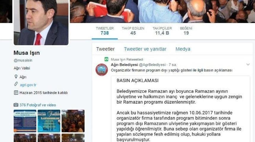 Ağrı Valisi: "s&ouml;zleşme Feshedilmiş Olup Hukuki Yollara Başvurulmuştur