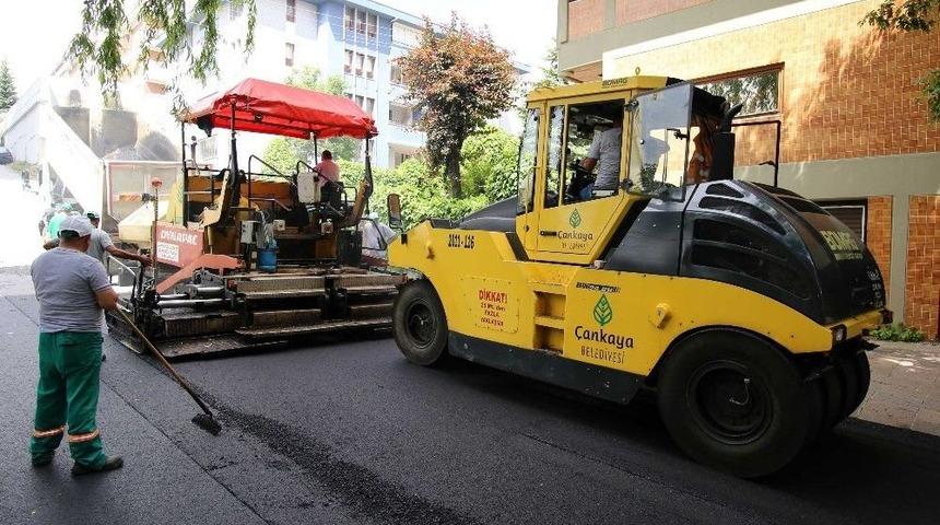 &Ccedil;ankaya&rsquo;da Asfalt &Ccedil;alışmaları Aralıksız S&uuml;r&uuml;yor