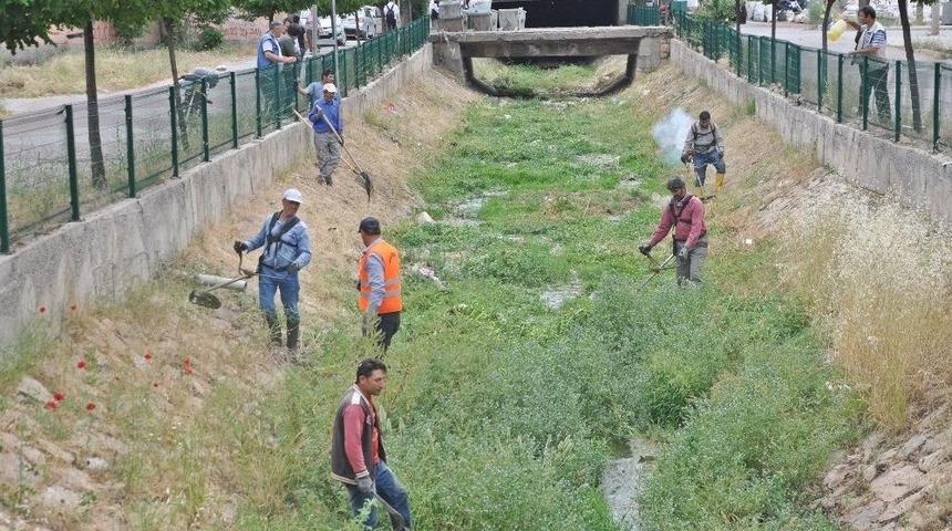 G&ouml;lbaşı İl&ccedil;esinde Dere Yatakları Temizleniyor