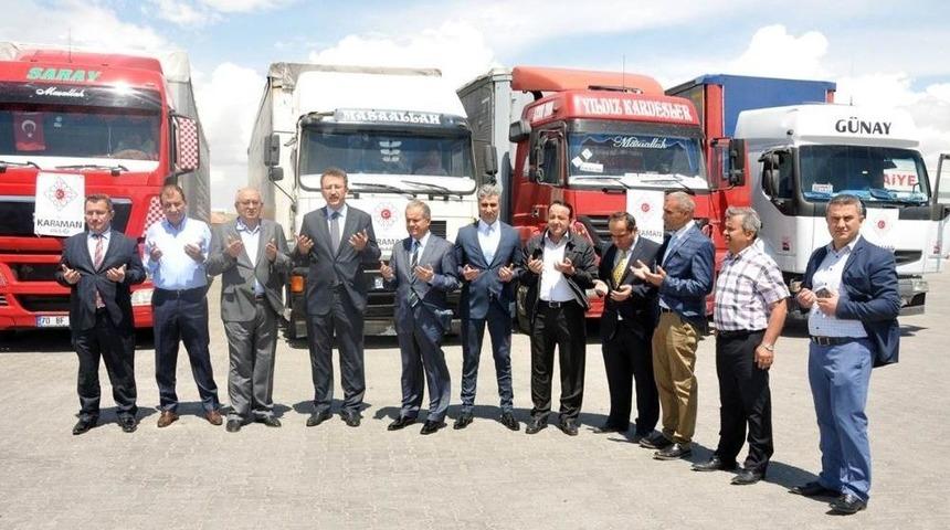Karaman&rsquo;dan Gazze&rsquo;ye 5 Tır Yardım