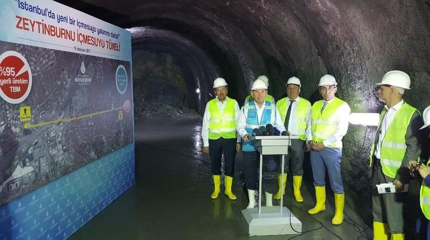 İstanbul&rsquo;un İlk İ&ccedil;mesuyu T&uuml;neli Yerli Teknoloji İle Yerin 60 Metre Altında Yapılıyor
