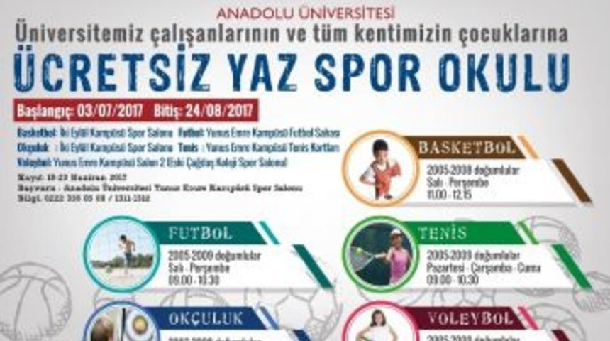 Anadolu Üniversitesi Yaz Spor Okulları Açılıyor