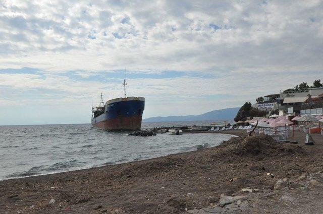 Yük Gemisi Plajda Karaya Oturdu