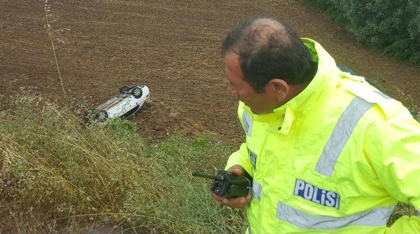 Samsun’da Otomobil Tarlaya Yuvarlandı: 1 Yaralı