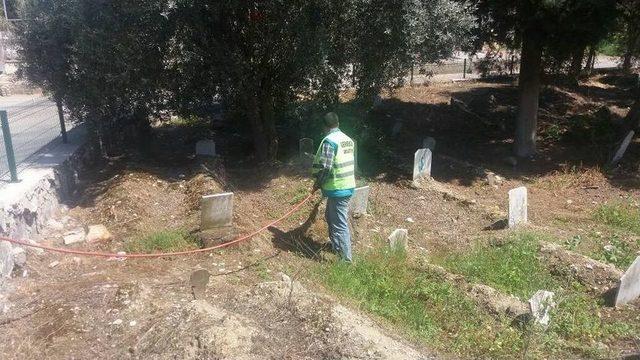 Germencik Belediyesi Mezarlıklarda Bayram Temizliğine Başladı