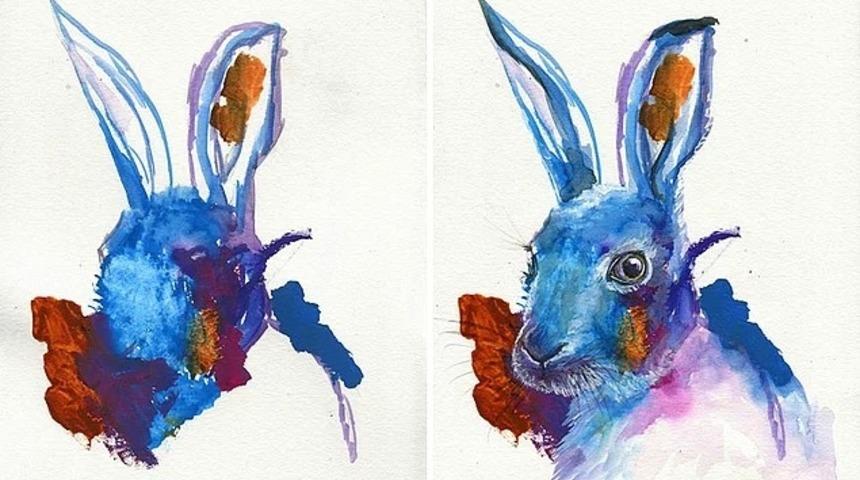 K&uuml;&ccedil;&uuml;k kızının karalamalarını şahane tablolara d&ouml;n&uuml;şt&uuml;ren anne