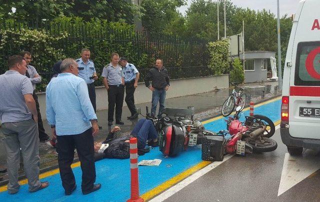 Samsun’da Motosikletler Kafa Kafaya Çarpıştı: 1 Yaralı