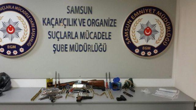 Samsun&rsquo;da Ka&ccedil;ak Silah At&ouml;lyesine Baskın: 1 G&ouml;zaltı 1