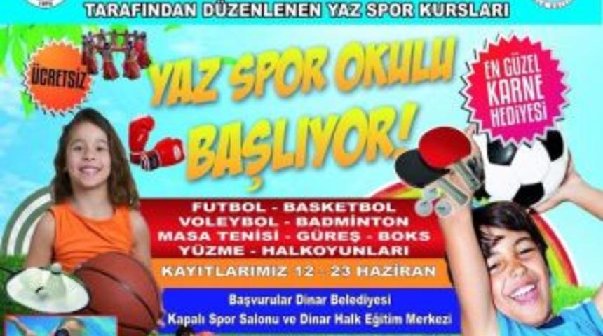 Dinar&rsquo;da, &Uuml;cretsiz Yaz Spor Okulu Başlıyor