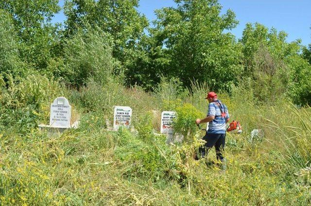 Adilcevaz&rsquo;da Mezarlıklarda Ot Bi&ccedil;me &Ccedil;alışması 1