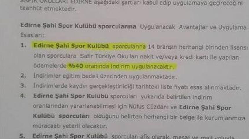 &Ouml;zel Eğitim Kurumundan Sporculara Anlamlı Destek