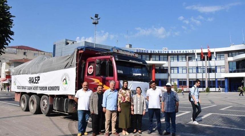 D&uuml;zce&rsquo;den Halep&rsquo;e Bayram Hediyeleri Yola &Ccedil;ıktı