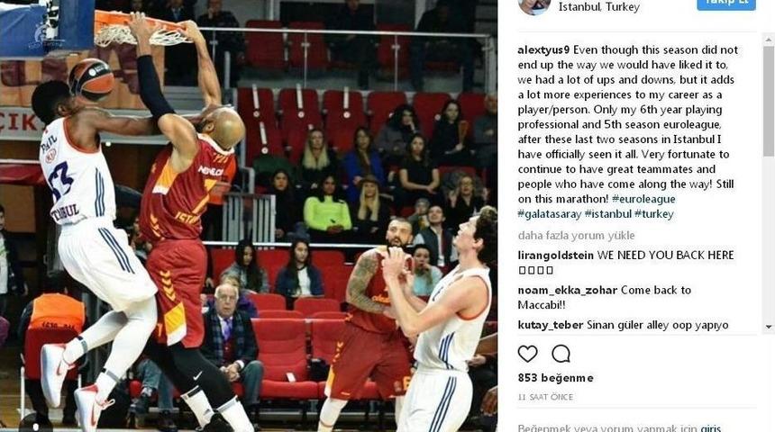 Alex Tyus, Galatasaray&rsquo;a Veda Etti