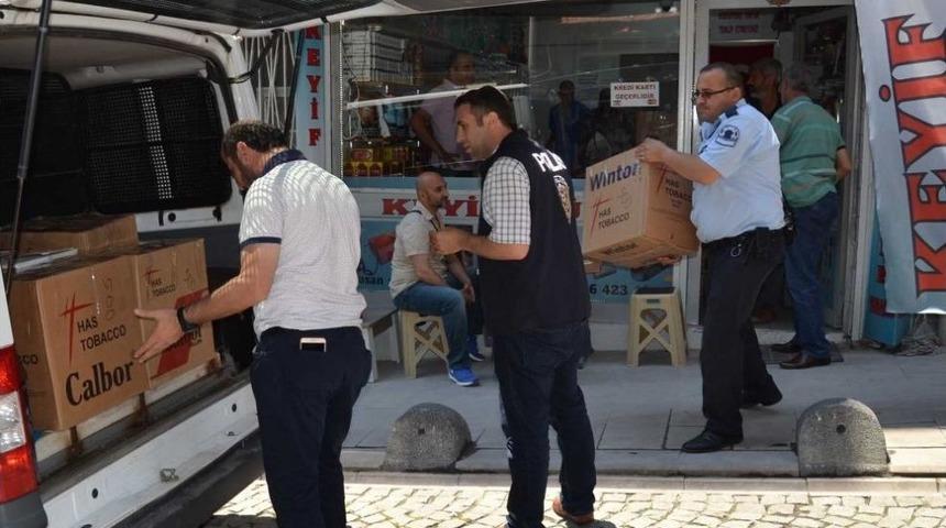 Gemlik&rsquo;te 12 Bin Paket Sigara Ele Ge&ccedil;irildi