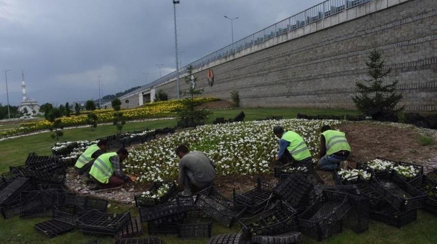 D&uuml;zce Belediyesi Kenti &Ccedil;i&ccedil;eklendirmeye Devam Ediyor