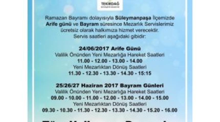 Bayramda Mezarlıklara Toplu Taşıma &Uuml;cretsiz