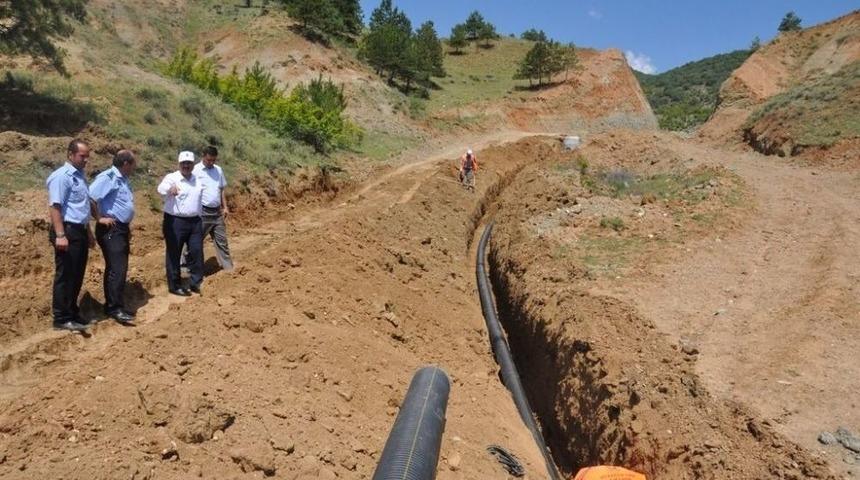 Bayat Belediyesi&rsquo;nden Afet Evlerinde Alt Yapı &Ccedil;alışması