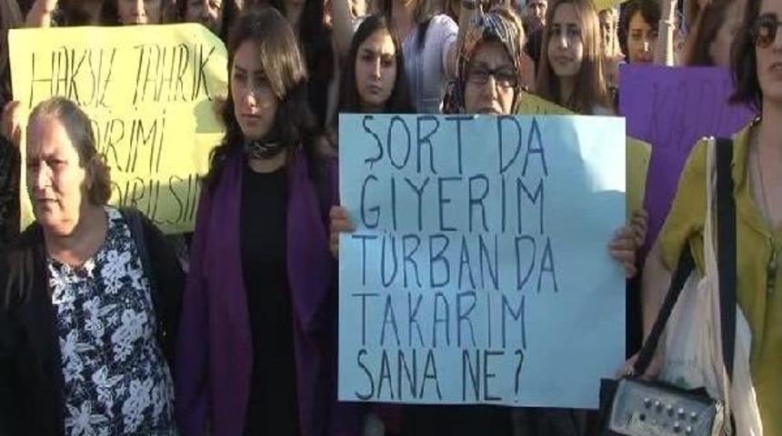Darp Edilen Şortlu Kıza Kadınlardan Destek Eylemi