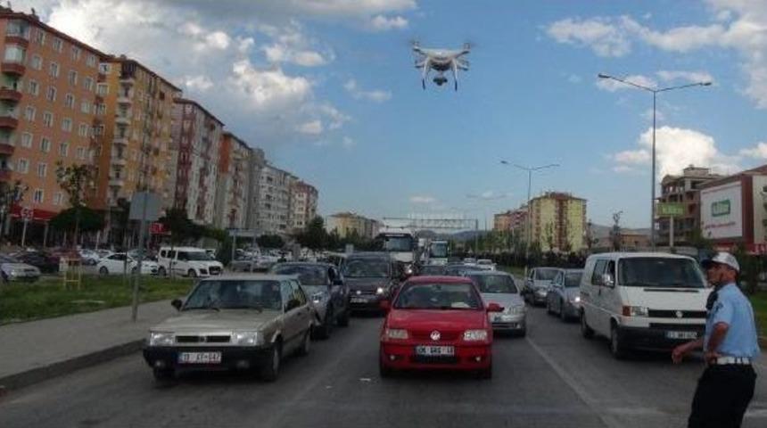 Polisten 'drone'lu Emniyet Kemeri Uygulaması