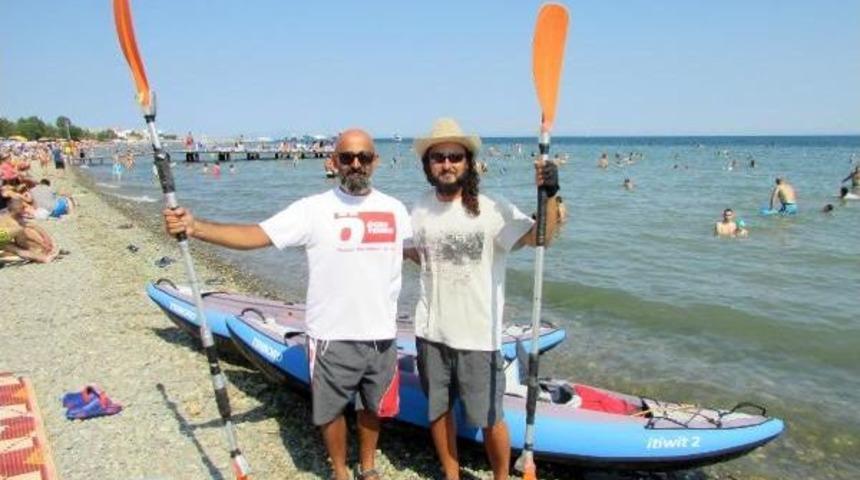 Kanoyla 3 Ayda Antalya'dan Şark&ouml;y'e Geldiler