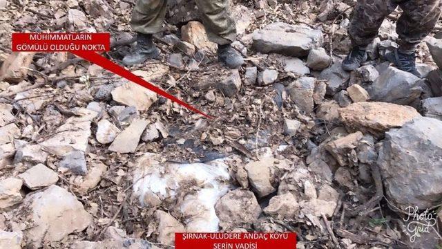 Uludere’de Terör Örgütü Pkk’nın Gömülü Mühimmatı Ele Geçirildi