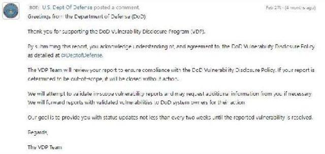 Abd Savunma Bakanlığı, Güvenlik Açığını Bulan Türk Hacker'e Teşekkür Etti
