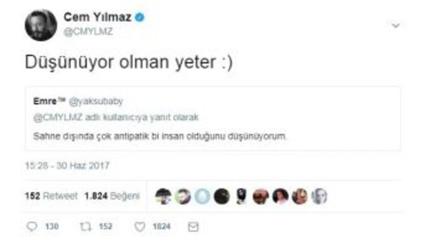 Cem Yılmaz&rsquo;ın Hayranına Twitter&rsquo;da Verdiği Cevap Olay Oldu