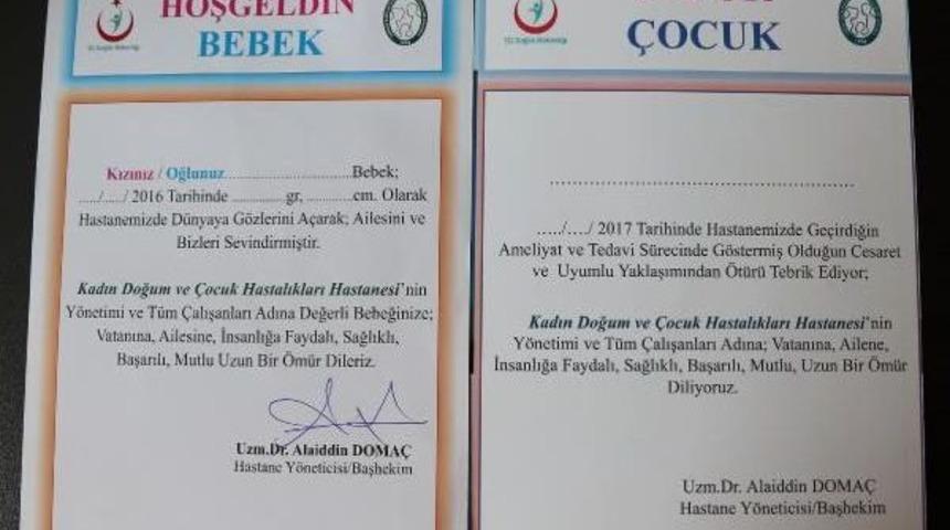 Yeni Doğana 'hoşgeldin' Ameliyat Olana 'cesaret' Sertifikası