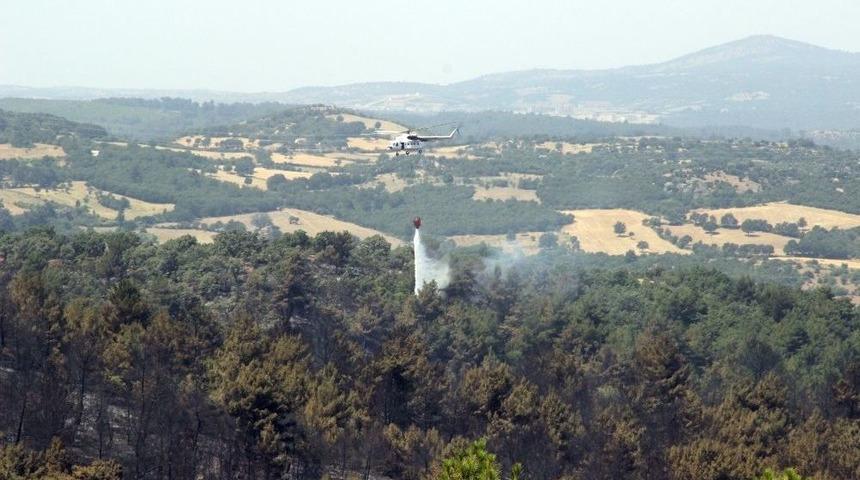 Ezine Yangınında S&ouml;nd&uuml;rme &Ccedil;alışmaları S&uuml;r&uuml;yor