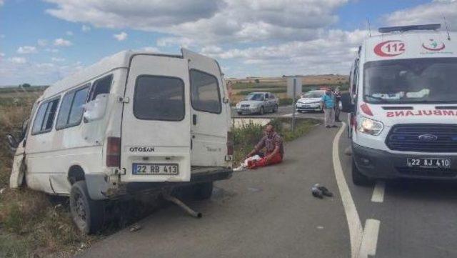 Edirne&rsquo;De Tarım Iş&ccedil;ilerini Taşıyan Minib&uuml;s Takla Attı: 7 Yaralı 1