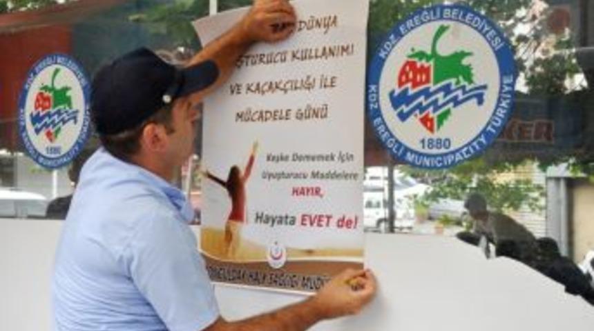 Kdz. Ereğli Belediyesi Zabıta Ekiplerinden Uyuşturucuyla Mücadeleye Destek