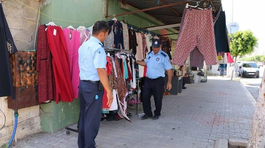 Aksu&rsquo;da Kaldırım İşgali Denetimi