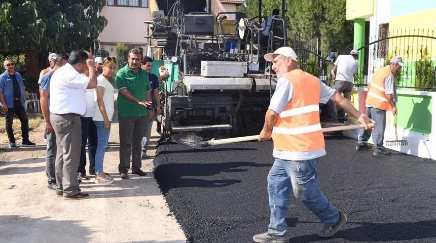 Başkan &Ccedil;etin, Asfalt &Ccedil;alışmalarını Denetledi