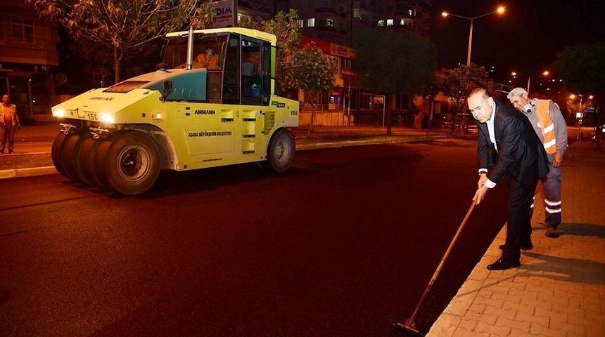 Asfalt &Ccedil;alışmaları Gece, G&uuml;nd&uuml;z Devam Ediyor