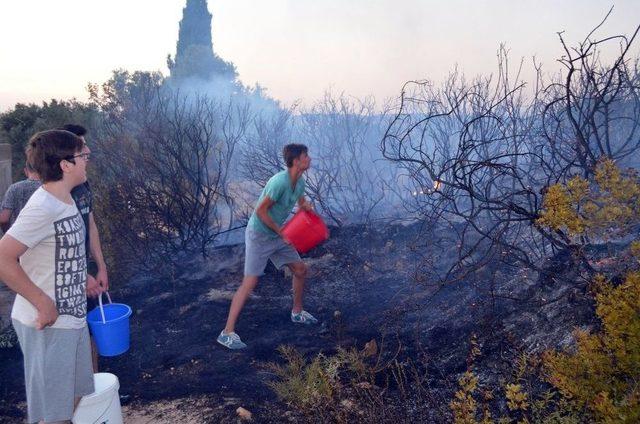 Didim’deki Yangın Yazlıkçıları Korkuttu