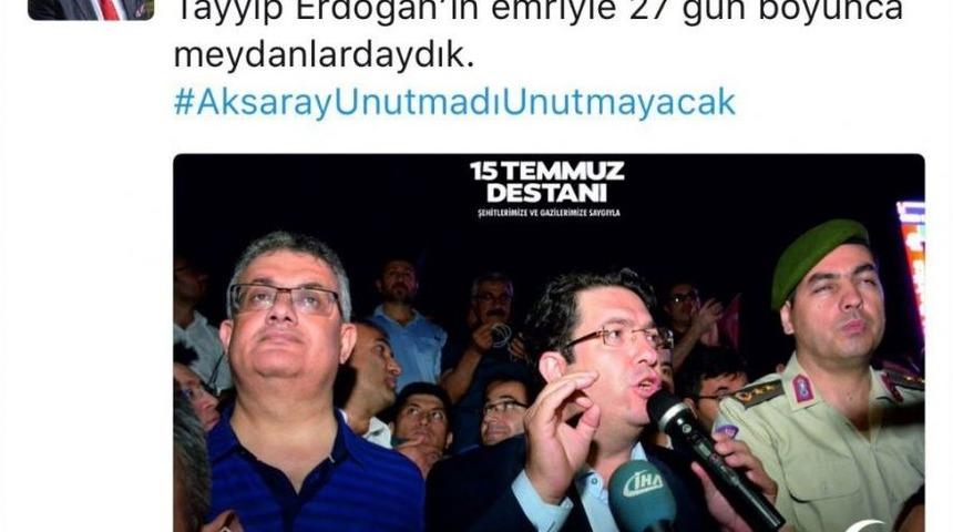 Aksaray Belediyesi 15 Temmuz Tweeti İle T&uuml;rkiye G&uuml;ndeminde