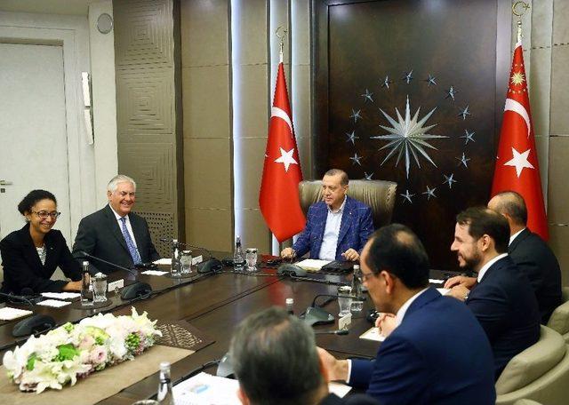 Cumhurbaşkanı Erdoğan, Abd Dışişleri Bakanı Tillerson’ı Kabul Etti