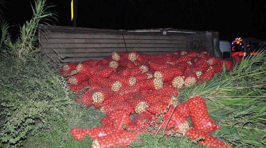 Manavgat&rsquo;ta Kamyon Devrildi: 1 Yaralı