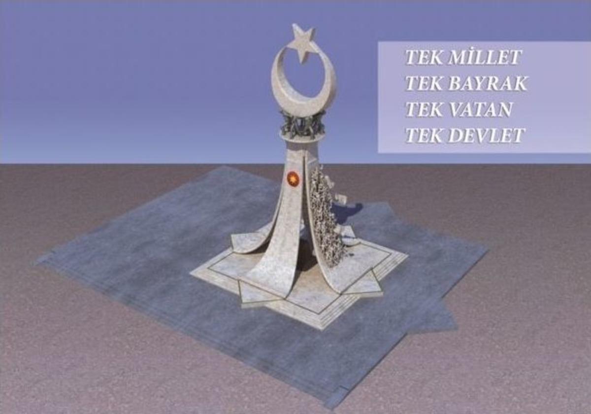 Cumhurbaşkanlığı K&uuml;lliyesi &Ouml;n&uuml;ne 15 Temmuz Anıtı