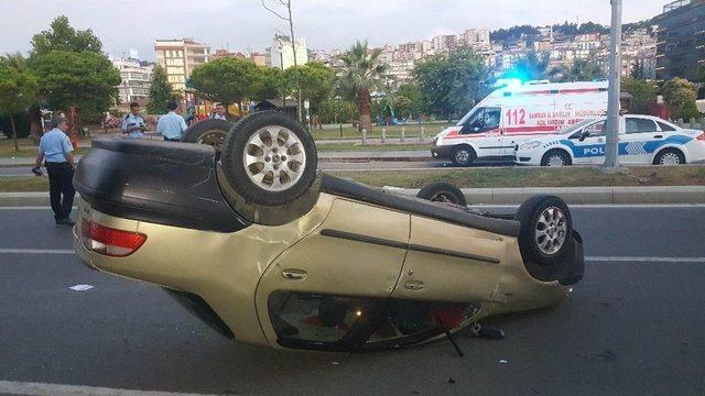 Samsun’da Otomobil Takla Attı: 4 Yaralı