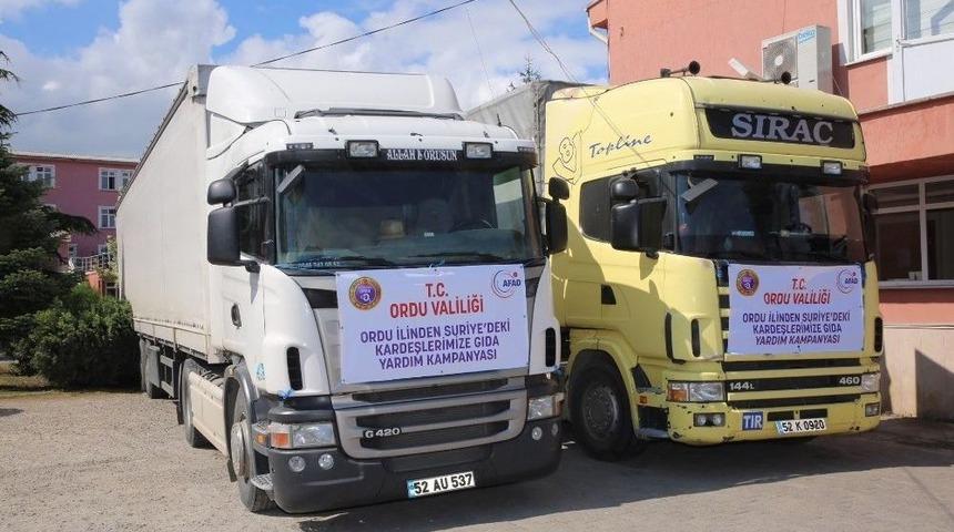 Ordu&rsquo;dan, Suriye&rsquo;ye 2 Tır Gıda Yardımı