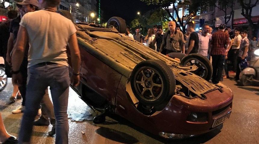 Otomobil Takla Attı: 4 Yaralı