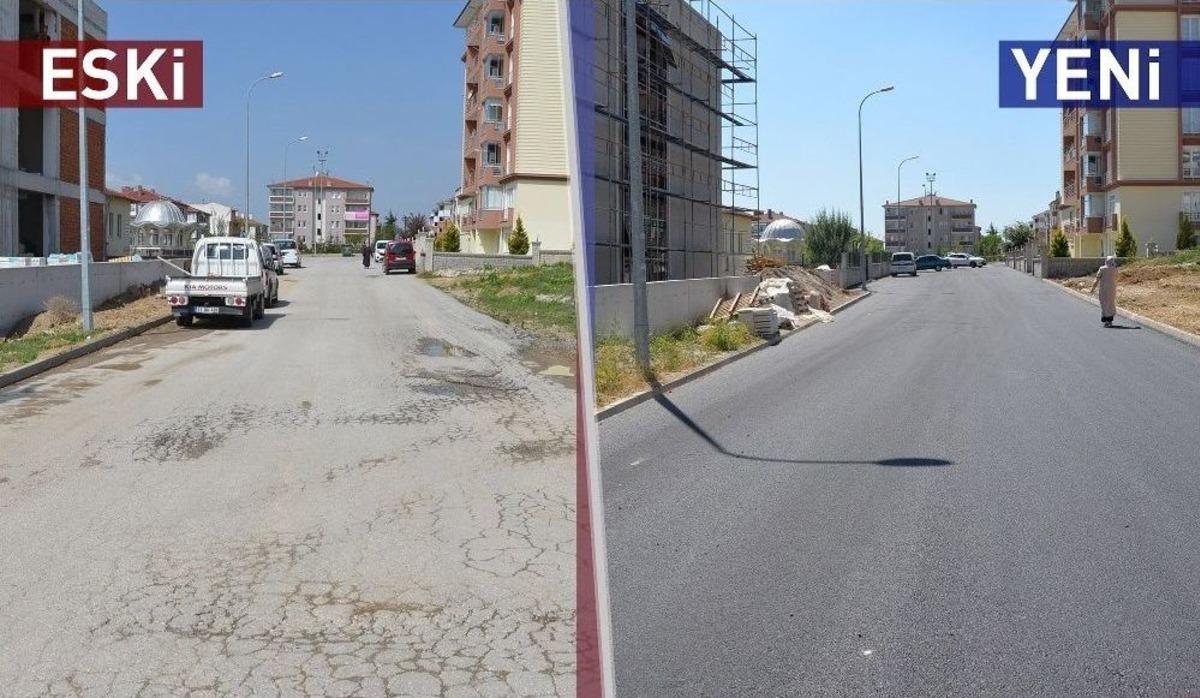 Boz&uuml;y&uuml;k&rsquo;te Sokaklar Asfaltlanarak Yenileniyor
