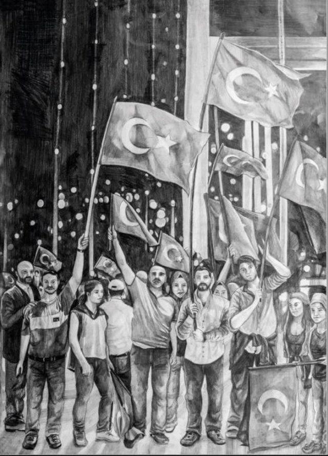 Ek Fotoğraflar // İstanbul Valiliği,  "15 Temmuz Şehitleri Ve Demokrasi Karakalem Etkinliği Kataloğu" Yayımladı 1