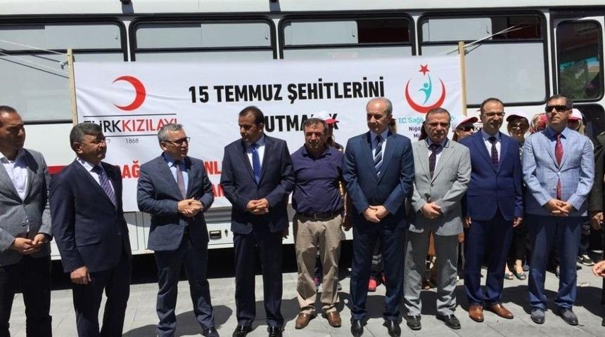 Niğde&rsquo;de 15 Temmuz Şehitlerini Anma Demokrasi Ve Milli Birlik G&uuml;n&uuml; Kan Bağış Kampanyası Başladı