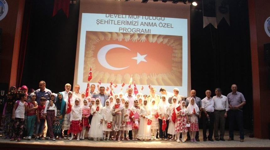 Develi İl&ccedil;esinde D&uuml;zenlenen Programda Şehitler Anıldı